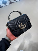 Mini sac à poignée GG Marmont matelassé noir