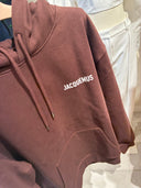 Hoodie oversize à logo imprimé marron