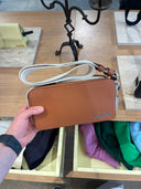 Sacoche horizontale en cuir cognac