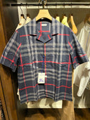 Chemise oversize à carreaux Check bleu marine et rouge