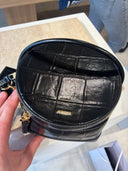 Sac vanity Le Vanity effet crocodile noir verni
