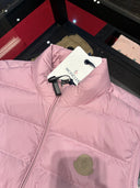 Gilet matelassé léger sans manches à col montant rose poudré