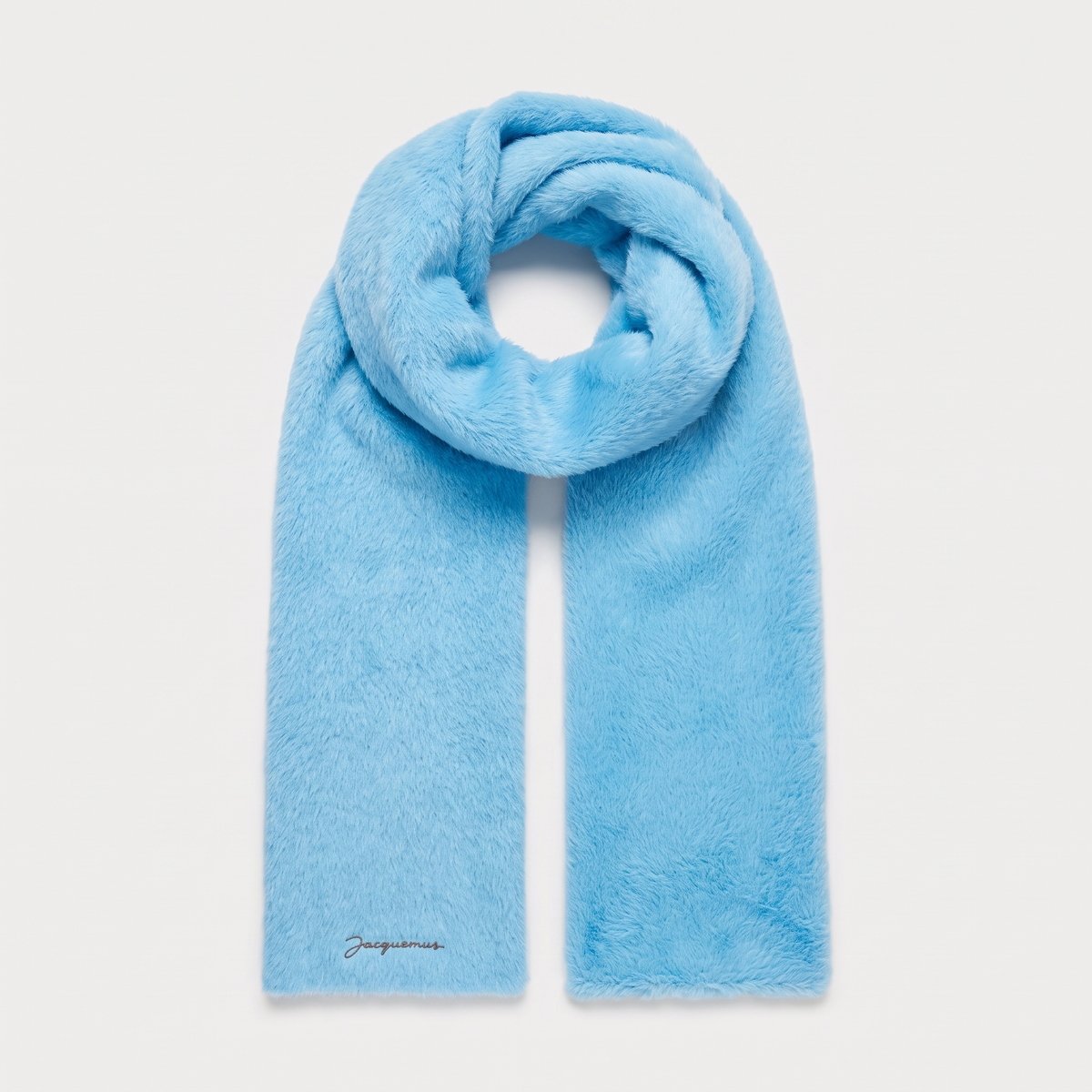L'écharpe Jacquemus Neve Light Blue – face