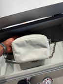 Sac Monaco Caméra froissé effet vintage blanc cassé