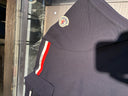 Polo piqué bleu marine à bandes signature tricolores