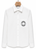 Chemise blanche oversize à poche logo graphique