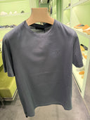 T-shirt en jersey de coton gris plomb avec logo brodé ton sur ton