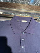 Polo piqué bleu marine à logo poisson brodé