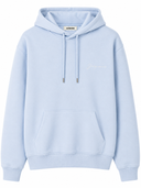 Hoodie oversize à logo signature brodé ton sur ton bleu ciel