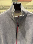 Gilet Zip Premium Bande Tricolore Gris Chiné