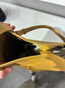Sac hobo en cuir lisse jaune moutarde