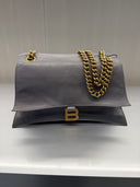 Sac Crush Chain Medium en cuir gris anthracite