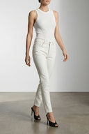 Pantalon Cuir Blanc