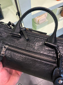 Sac bowling en cuir froissé noir