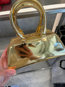 Sac à main mini métallisé effet miroir doré