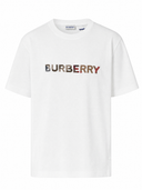 T-shirt blanc à logo Check brodé