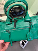 Sac bowling en cuir lisse vert émeraude