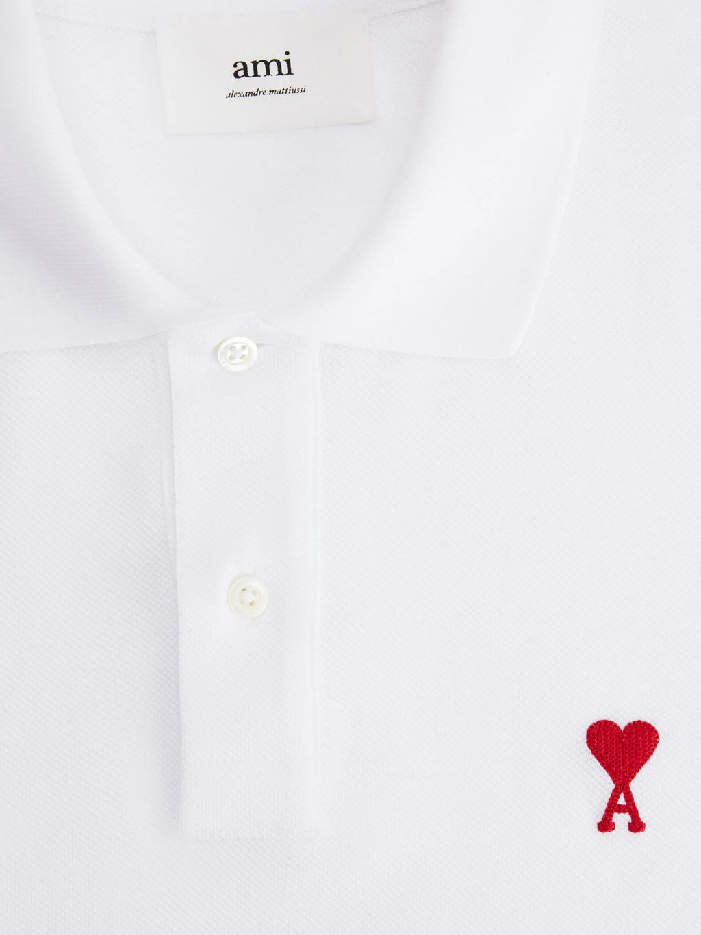 Polo Blanc Ami de Coeur Rouge en Coton — Ami Paris — vue 5