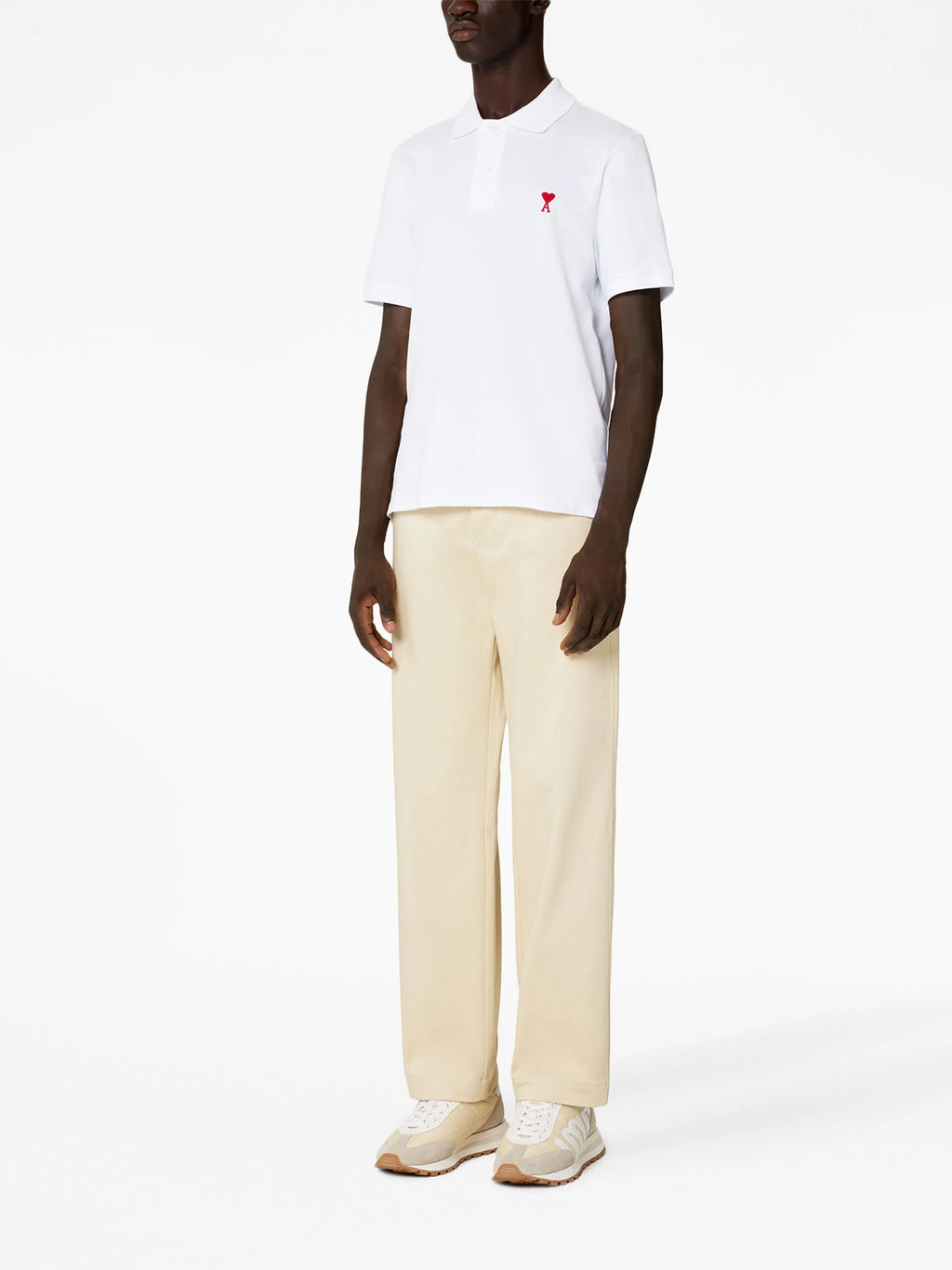 Polo Blanc Ami de Coeur Rouge en Coton — Ami Paris — vue 2