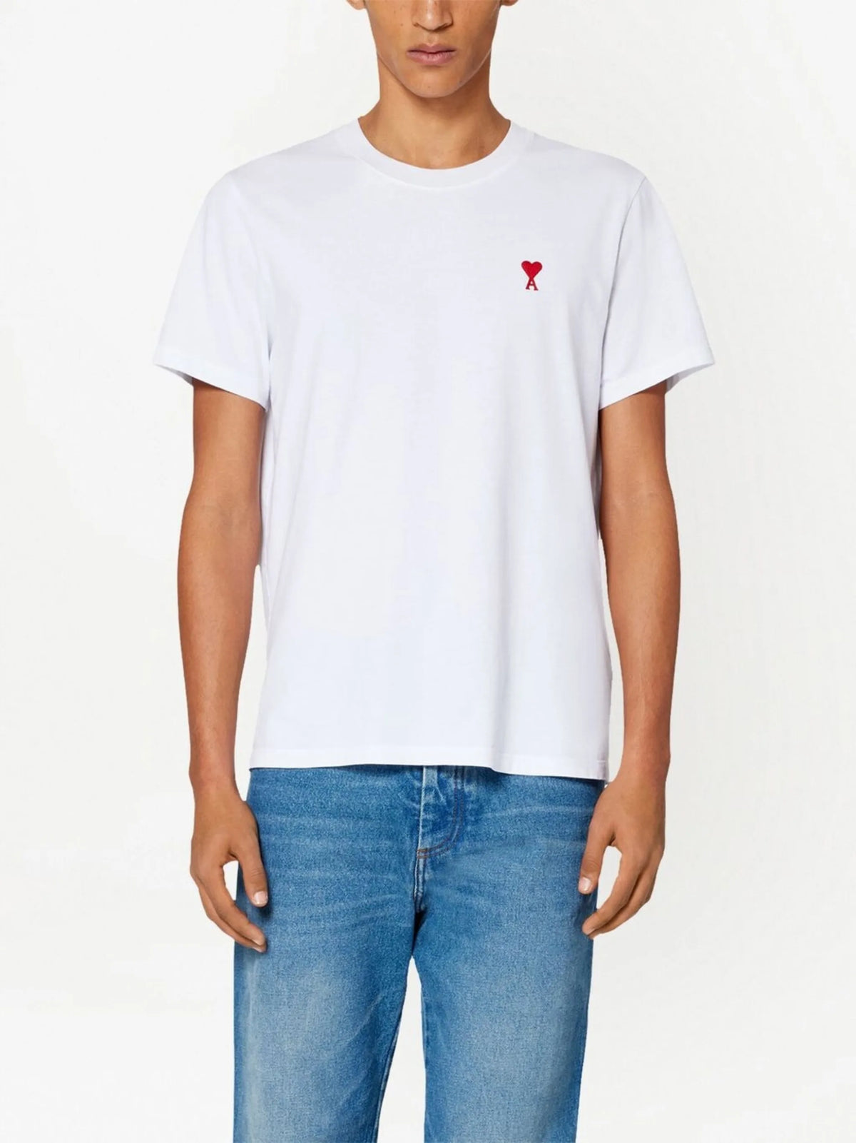 T-shirt Blanc Ami de Coeur Rouge en Coton — Ami Paris — vue 4