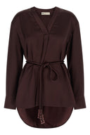 Chemise Satin Bordeaux