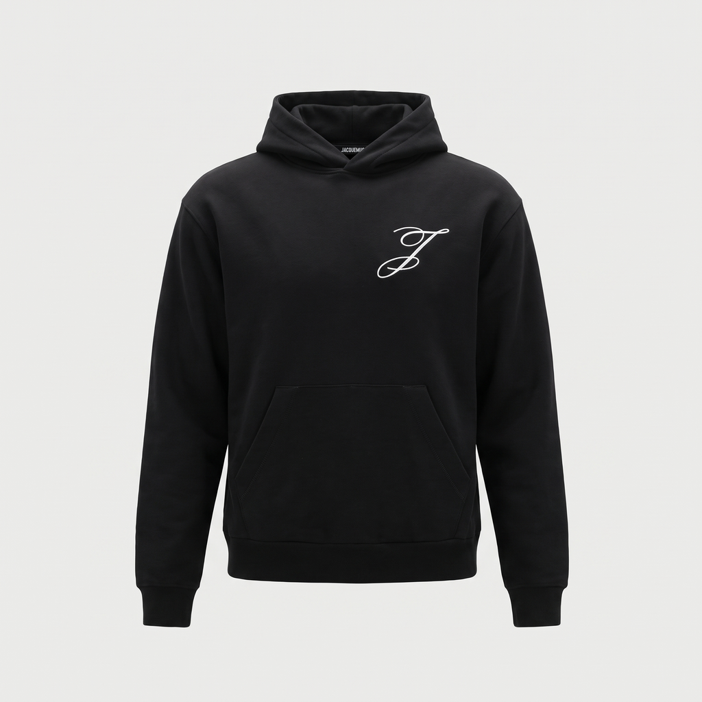 Le Hoodie Logo Jacquemus Noir – face