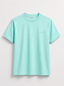 T-shirt premium bleu menthe à logo signature ton sur ton