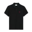 Polo Noir Ami de Coeur Rouge en Coton