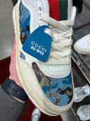 Sneakers Re-Web camouflage GG bleu et ivoire