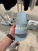 Sandales slides logo en caoutchouc bleu ciel
