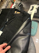 Blouson matelassé bi-matière effet cuir noir