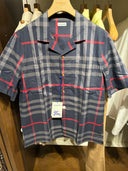 Chemise oversize à carreaux Check bleu marine et rouge