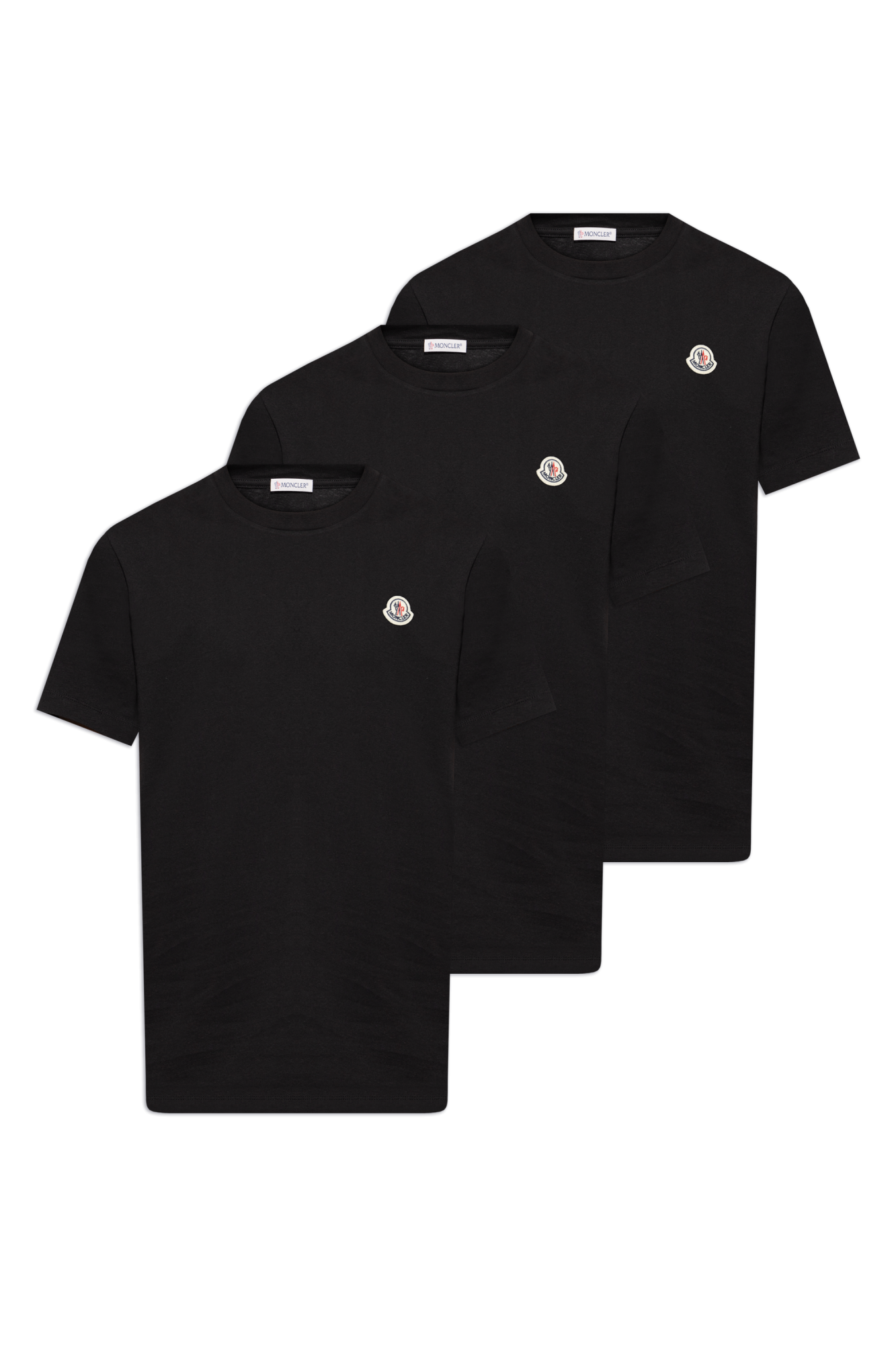 3 Pack Tee Shirt Moncler Noir Logo