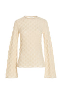 Pull à motif de feuilles