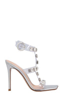 Talons Cuir Argenté