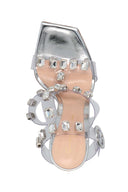 Talons Cuir Argenté