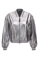 Veste Cuir Argenté