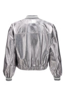 Veste Cuir Argenté