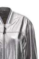 Veste Cuir Argenté