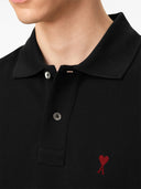 Polo Noir Ami de Coeur Rouge en Coton