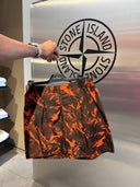 Short de bain imprimé camouflage orange et noir