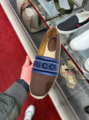 Espadrilles slip-on logo brodé marron