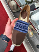 Espadrilles slip-on logo brodé marron