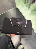Polo en piqué de coton noir à logo signature