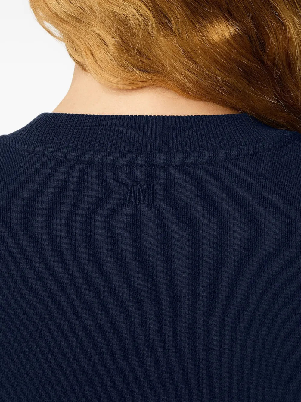 Sweatshirt Bleu Marine Ami de Coeur Rouge en Coton — Ami Paris — vue 5