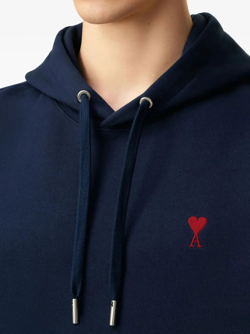 Hoodie Bleu Marine Ami de Coeur Rouge En Coton — Ami Paris — vue 6