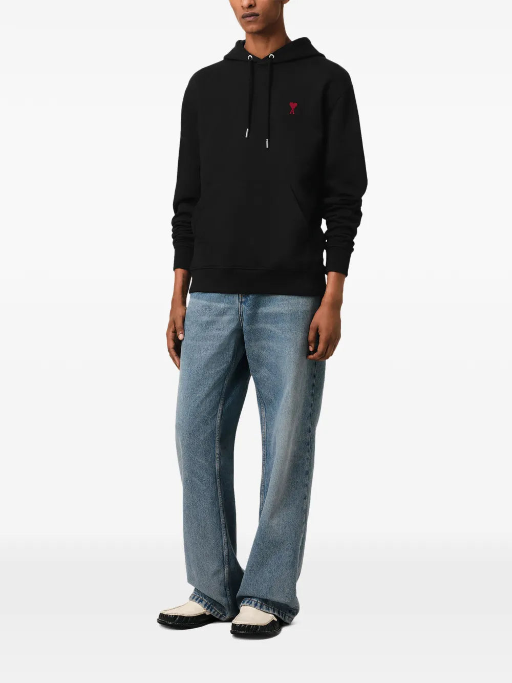 Hoodie Noir Ami de Coeur en Coton — Ami Paris — vue 2