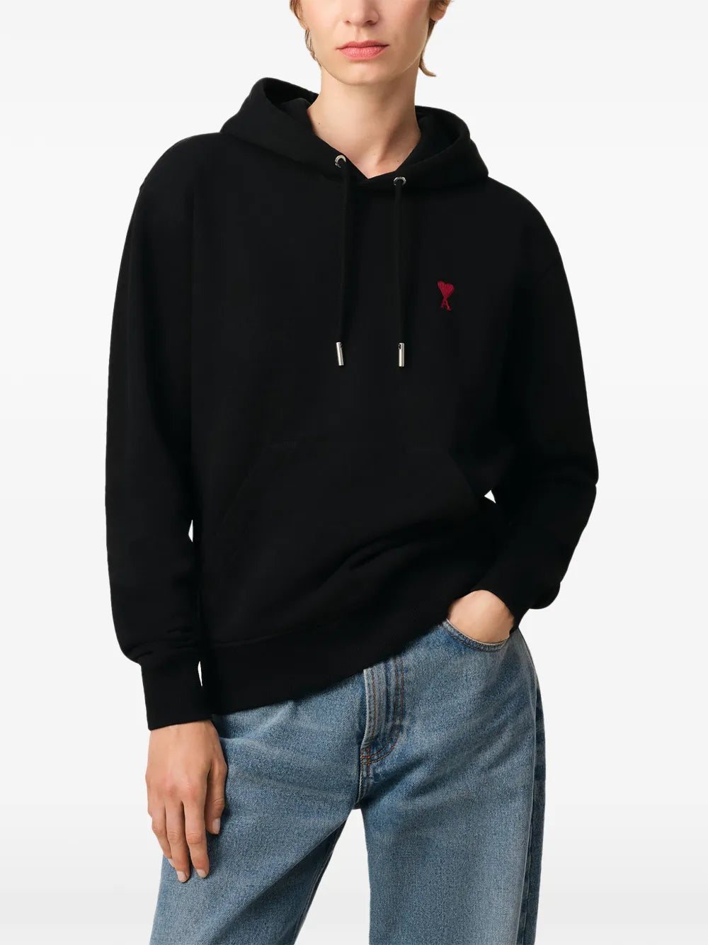 Hoodie Noir Ami de Coeur en Coton — Ami Paris — vue 7