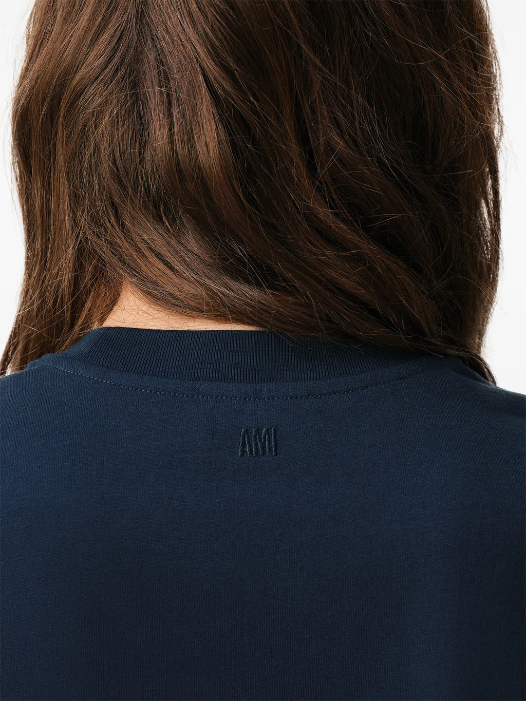 T-shirt Bleu Marine Ami de Coeur Rouge en Coton — Ami Paris — vue 7