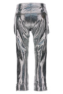 Pantalon Cuir Argenté